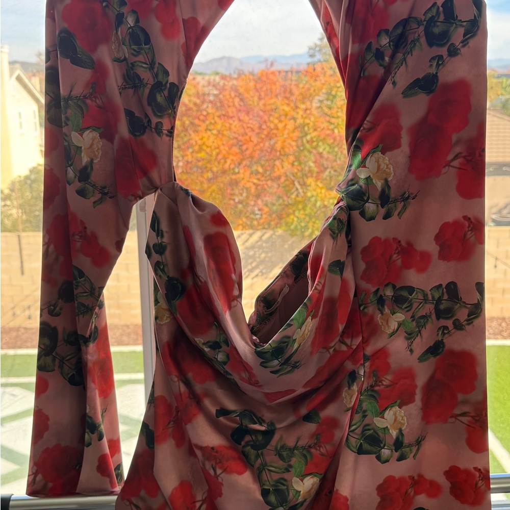 House of CB Pink and Green Floral Dress